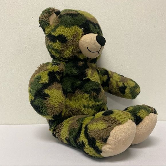 Build A Bear Camo Camouflage Green Military 17" Soft Plush Bear BABW - Picture 3 of 11